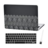 Laptop Plastic Hard Case MacBook air 13 inch Matte Rubberized Hard Shell Sleeve Cover (2016 New MacBook Pro 13 Inch A1706 & A1708/A1989) with Keyboard Cover and Dust Brush. (Bohemian Pattern-Black)