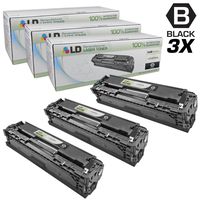 LD Remanufactured Toner Cartridge Replacement for HP 125A CB540A (Black, 3-Pack)