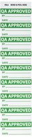 NMC INL6 Inspection Label, Legend"QA Approved", 2-1/4 Length x 1" Height, Pressure Sensitive Vinyl, Green on White (Pack of 27)