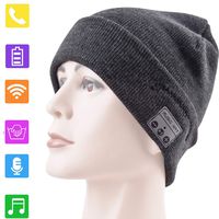 BGJOY Bluetooth Hat Bluetooth Beanie Smart Hat Built-in Stereo Speaker Mic Wireless Headphones Beanie Sync Call Music for All Smart Phones Gift Men Women Boys Girls (Dark Grey)