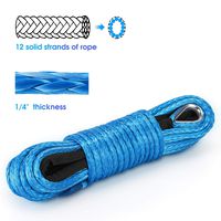Kohree Synthetic Winch Rope-1/4"x 50'-7700lbs, Durable Winch Cable ATV Winch Rope for SUV UTV ATV Winches Truck Boat (Blue)