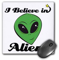 3dRose LLC 8 x 8 0.25 Inches Mouse Pad, I Believe In Aliens (mp_104716_1)