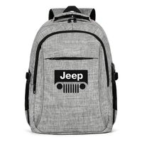 Laptop Backpack Water-Resistant Jeep-Logo- College Laptop Backpacks with USB Charging Port for Men Womens Laptop Outdoor Backpack Fits 15.6 Inch Laptop Notebook-Grey