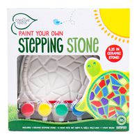 CREATIVE ROOTS Paint Your Own Turtle Stepping Stone by Horizon Group USA, 6 Paint Pots and Brush Included, Assorted