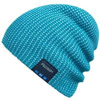Bluetooth Beanie Hat,Mydeal Slouchy Knit Skully Cap with Wireless Bluetooth Headphones Headsets Earphone Music Audio Hands-Free Phone Call for Winter Sports Fitness Gym Exercise Workout - Blue