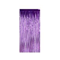Lelinta 3.28X9.84ft Metallic Tinsel Rain Curtain Foil Fringe Curtain Backdrop for Wedding Birthday Photo Background (Purple-2 Packs)