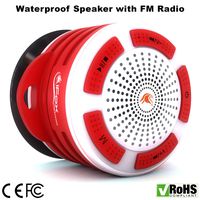 Waterproof Bluetooth Speaker & Shower Radio - Play Music Anywhere - with Water Proof FM Radio - Pairs to All Bluetooth Devices - Portable & Wireless - Great for Bath, Beach, Car & Outdoor