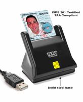 Stanley Global SGT117XE Executive Desktop Smart Card CAC Reader (FIPS-201 Approved) (TAA Compliant) (USB A) with Steel Base Plate