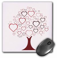 3dRose LLC 8 x 8 x 0.25 Inches Mouse Pad, A Full Valentine Tree in Pink (mp_101687_1)
