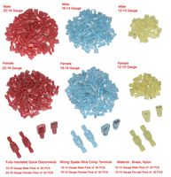 Cofufu 240 Pcs Fully Insulated Male/Female Spade Wire Crimp Quick Disconnects Wire Terminals Connector Set