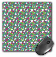 3dRose LLC 8 x 8 x 0.25 Inches Mouse Pad, Retro Pink, Green, Blue, and White Arcs and Circles Pattern (mp_169112_1)