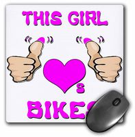 This Girl Loves Bikes - Mouse Pad, 8 by 8 inches (mp_185596_1)