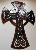 Celtic Ornamental Cross Metal Art Wall Decor 13"