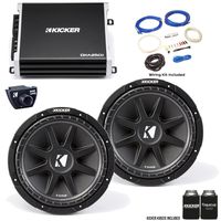 Kicker 43C124 12" Comp Subwoofers with 43DXA2501 DX-Series Amplifier with Remote and Wire kit