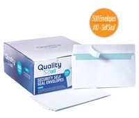 #10 White Envelopes, Self-Seal, Security Tinted Envelope, No Moisture Required - No Window - Ideal for Home, Office Secure Mailing - Quick-Seal Closure - 4-1/8 x 9-1/2 Inches - 500-Pack (500)