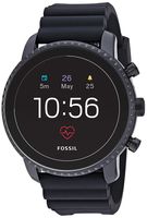 Fossil Men's Gen 4 Explorist HR Heart Rate Stainless Steel and Silicone Touchscreen Smartwatch, Color: Black (Model: FTW4018)
