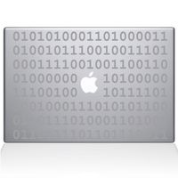 The Decal Guru Binary Decal Vinyl Sticker, 12" MacBook, Silver (1409-MAC-12M-S)