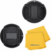 (SET OF 2) 72MM Snap On Lens Cap For Video Camera Camcorder for CANON (XHA1 XHG1 XL1 XL1E XL1S XL2 XL2E, PANASONIC AG-DVX102 DVX100B) + Celltime Elite Cleaning Cloth
