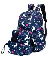 Leaper Unicorn Backpack Laptop Backpack School Shoulder Bag Purse Dark Blue 2
