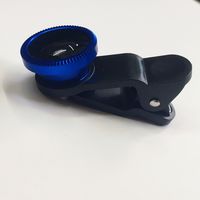 Universal Clip Lens, Fish Eye Lens, Macro Lens, 3-In-One Photo lens,for Iphone/Samsung/HTC/Ipad, Tablet PC, Laptops... 2 lens caps, microfiber lens cleaning cloth bag, Black, Blue, Silver Random Color