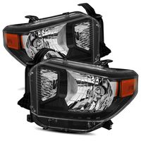 Modifystreet For 14-17 Toyota Tundra Polished Black Crystal Headlights Left/Right Assembly