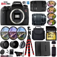 Canon EOS Rebel T6S DSLR Camera with 18-55mm IS STM Lens & 75-300mm III Lens + UV FLD CPL Filter Kit + 4 PC Macro Kit + Wide Angle & Telephoto Lens + Case + Tripod + Card Reader- International Version