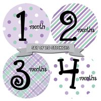 Months in Motion Baby Monthly Stickers - Baby Milestone Stickers - Newborn Girl Stickers - Month Stickers for Baby Girl - Baby Girl Stickers - Newborn Monthly Milestone Stickers - Set of 20