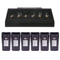 ArrowMax C6B6C0005 Battery Charger Bundle Package with 6 PCS 1600 mAH NNTN4496 Battery for Motorola