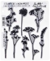 Stampers Anonymous CMS253 Wildflowers Tim Holtz Cling Stamps, 7" by 8.5", Clear
