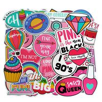 Pink VSCO Girl Cute Lovely Adorable Sticker Pack(110-pcs), No Repeat Stickers for Laptop Ipad Water Bottle Phone Luggage Guitar Gift Box Journal Bicycle Scrapbooking Planners with Waterproof PVC