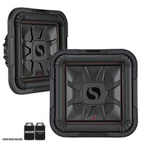 Kicker 46L7T122 Two L7T L7-Thin 12-Inch (30cm) Subwoofers, Dual Voice Coil, 2-Ohm, 600 Watts Each