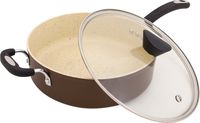 Ozeri ZP9-5L Stone Earth All-in-One Sauce Pan 100% APEO, GenX, PFBS, PFOS, PFOA, NMP and NEP-Free German-Made Coating, 5 L (5.3 Quart), Coconut Brown