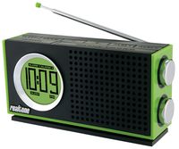 Realtone RT212Q AM/FM Portable Dual Alarm Clock Radio (Green)