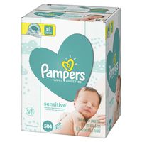 Baby Wipes, Pampers Sensitive Water Based Baby Diaper Wipes, Hypoallergenic and Unscented, 9X Pop-Top Packs, 504 Count Total Wipes