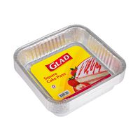 Glad Food Prep & Storage BB11985 | Disposable Aluminum Cake Pans for Baking, Roasting, and Reheating, 12 Count, | 8" x 8" x 1.75"