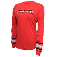 NCAA Utah Utes Women's Campus Specialties Long Sleeve Fan Tee, Medium, Red