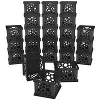 Storex Mini Crate, 9 x 7.75 x 6 Inches, Black, Case of 24 (STX61594U24C)