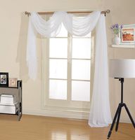 Decotex Premium Quality Sheer Voile Scarf Valance for Home & Event Designs (54" X 216", White)