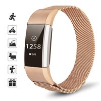 TOMALL Metal Bands Compatible for Fitbit Charge 2,Stainless Steel Metal Replacement Wristband for Women Men (Small, Rose Gold)