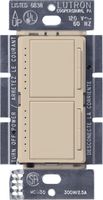 Lutron Maestro Dual Dimmer Switch for Incandescent and Halogen Bulbs, 300-Watt, Single-Pole, MA-L3L3-TP, Taupe