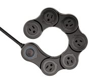 Quirky Pivot Power 6 Outlet Flexible Surge Protector Power Strip (Black)