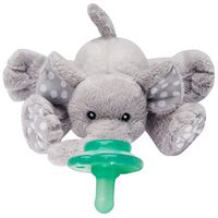 Nookums Paci-Plushies Buddies - Elephant Pacifier Holder - Adapts to Name Brand Pacifiers, Suitable for All Ages, Plush Toy Includes Detachable Pacifier