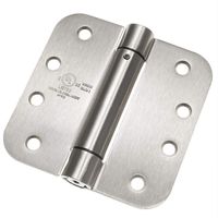 Cauldham (2 Pack) Heavy-Duty 4" Self-Closing Spring Door Hinge with 5/8" Radius Corners, UL Listed - Satin Nickel
