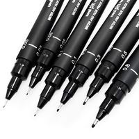Uni Pin Fineliner Drawing Pen - Sketching Set - Black Ink - 0.03 to 0.8mm - Set of 6