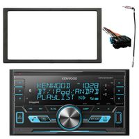 Kenwood 2-DIN Bluetooth USB AUX AM/FM Car Receiver, Enrock Double DIN Install Dash Kit, Metra Radio Wiring Harness, Enrock Antenna Adapter (Select 1994-2005 Vehicles)