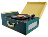 Pyle Vintage Turntable Stereo System - Retro Vinyl Bluetooth, CD Player, USB Reader, SD Card Slot, and Speakers - Record AM/FM Radio and Other Audio Files to MP3 with Remote (Renewed)