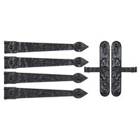 Household Essentials Black Hinge IT Premium Carriage House Lever Handle & Hinge 6 Piece Garage Door Magnet