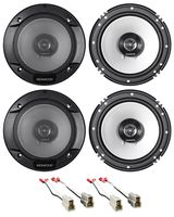 Kenwood Front+Rear Door 6.5" Speaker Replacement Kit for 2002-05 Subaru WRX