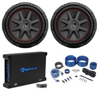 (2) Kicker 43CVR102 COMPVR 10" 1400W Car Subwoofers Subs+Mono Amplifier+Amp Kit