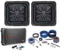 2 Kicker L7S84 8" 1800w Solobaric L7S Subwoofers+Mono Amplifier+Amp Kit 44L7S8-4